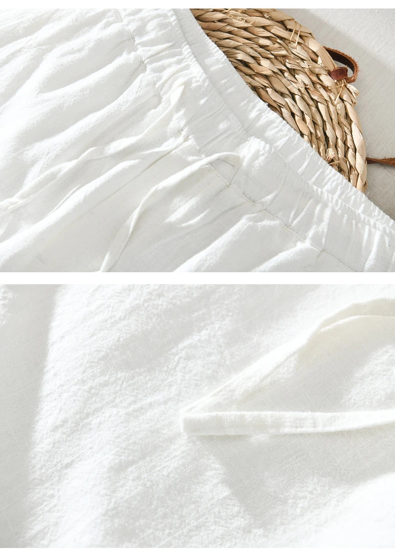 Pantaloni casual da uomo in lino con coulisse – Streetwear leggero alla caviglia