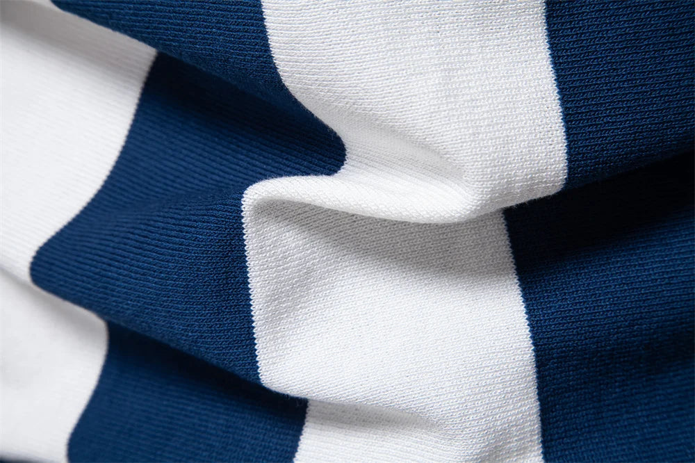 New Summer Men's Contrast Striped Polo Shirt with Comfortable Fit