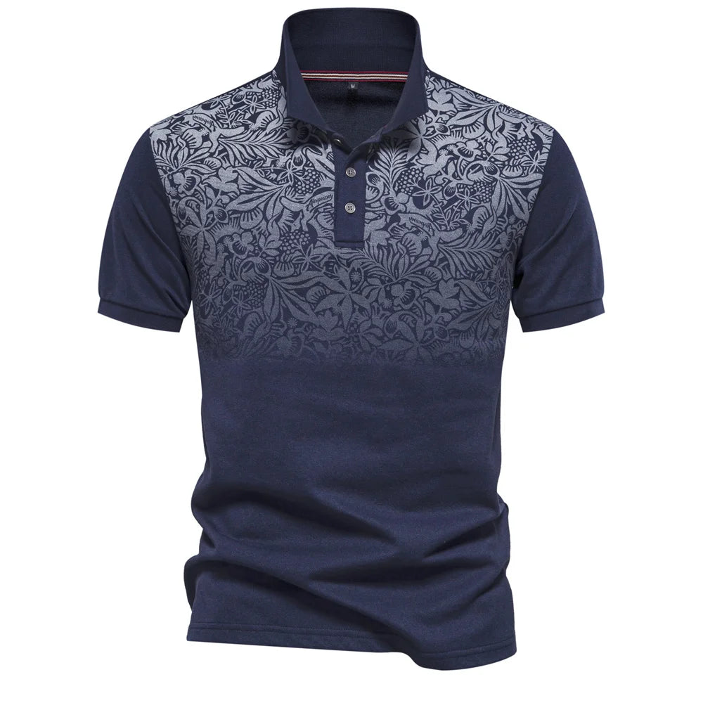 Men's Short Sleeve Polo Shirt, Gradient Printed, Summer Fashion, New Design