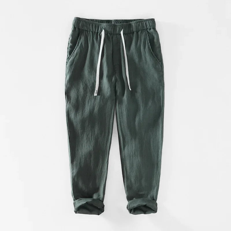 Camicia da uomo a maniche corte in lino 100% – T-shirt casual estiva leggera e slim fit