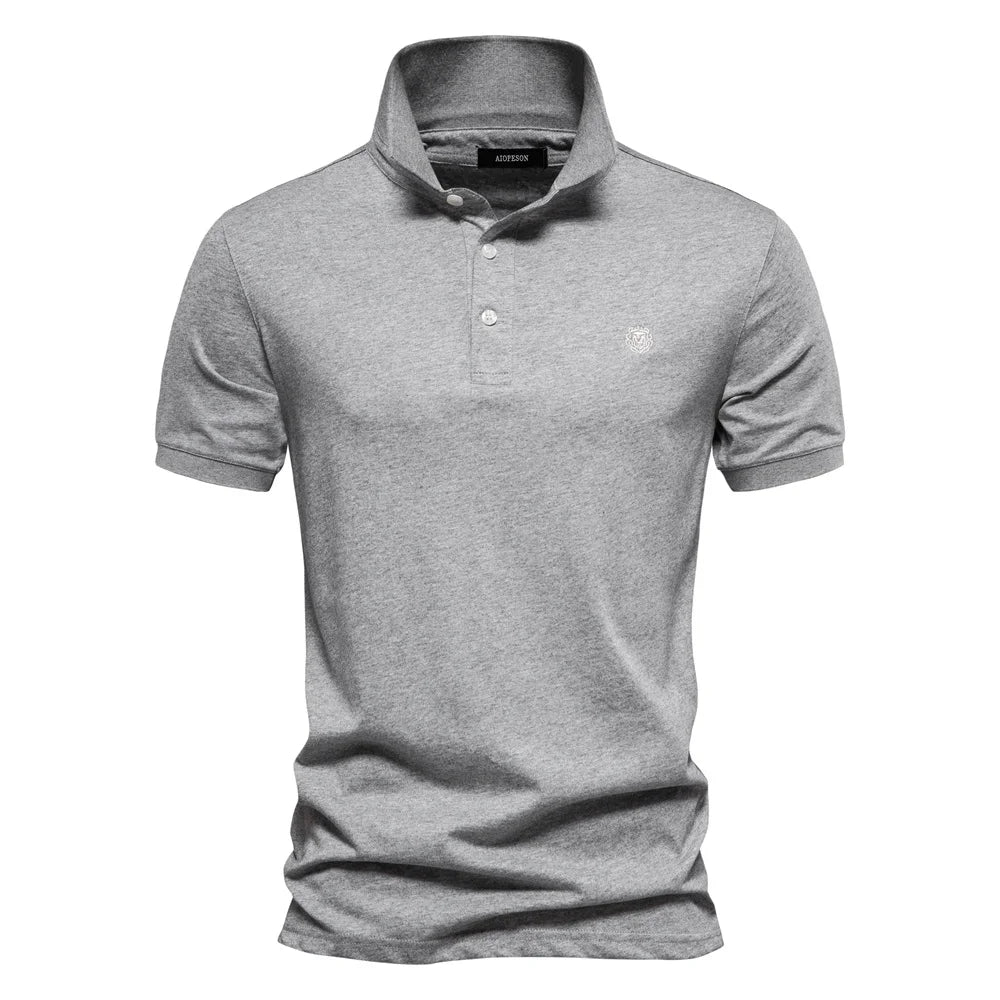 100% Cotton Embroidery Men's Polo New Summer Brand Social