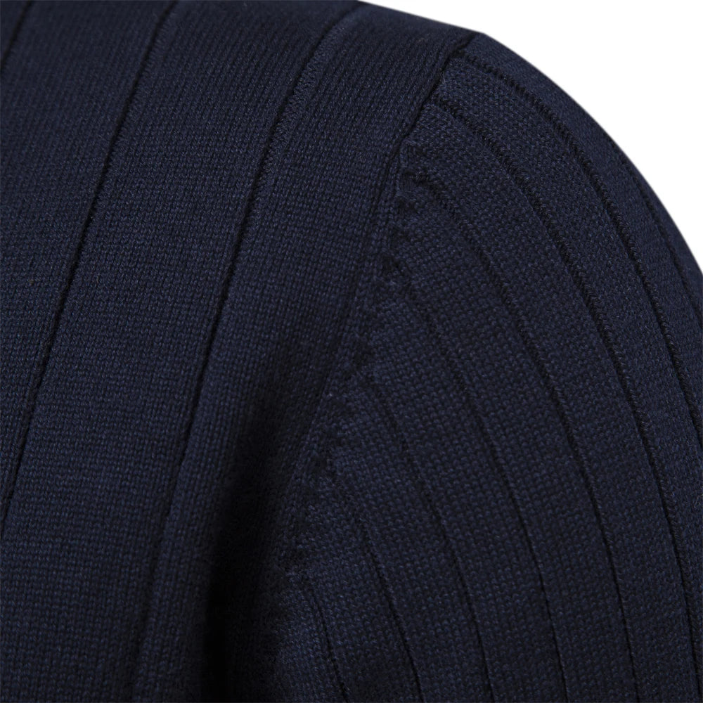 Men’s Half-Zip Cotton Sweater – Mock Neck Knit Pullover, Autumn/Winter Edition
