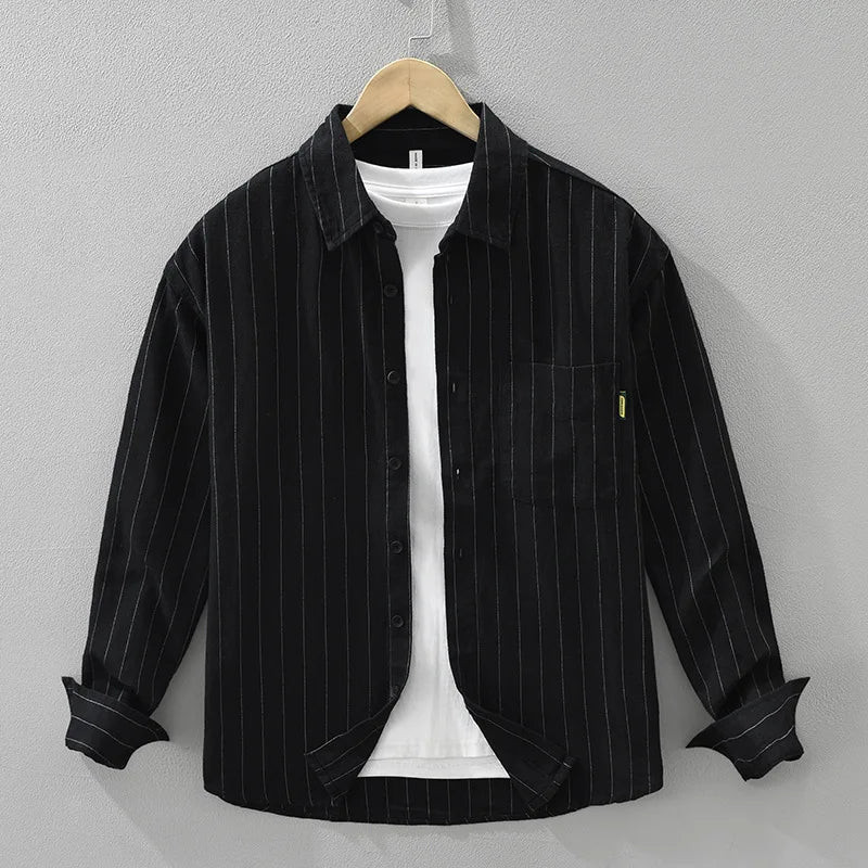 Striped 100% Linen Shirt – Modern Sophistication, Classic Comfort