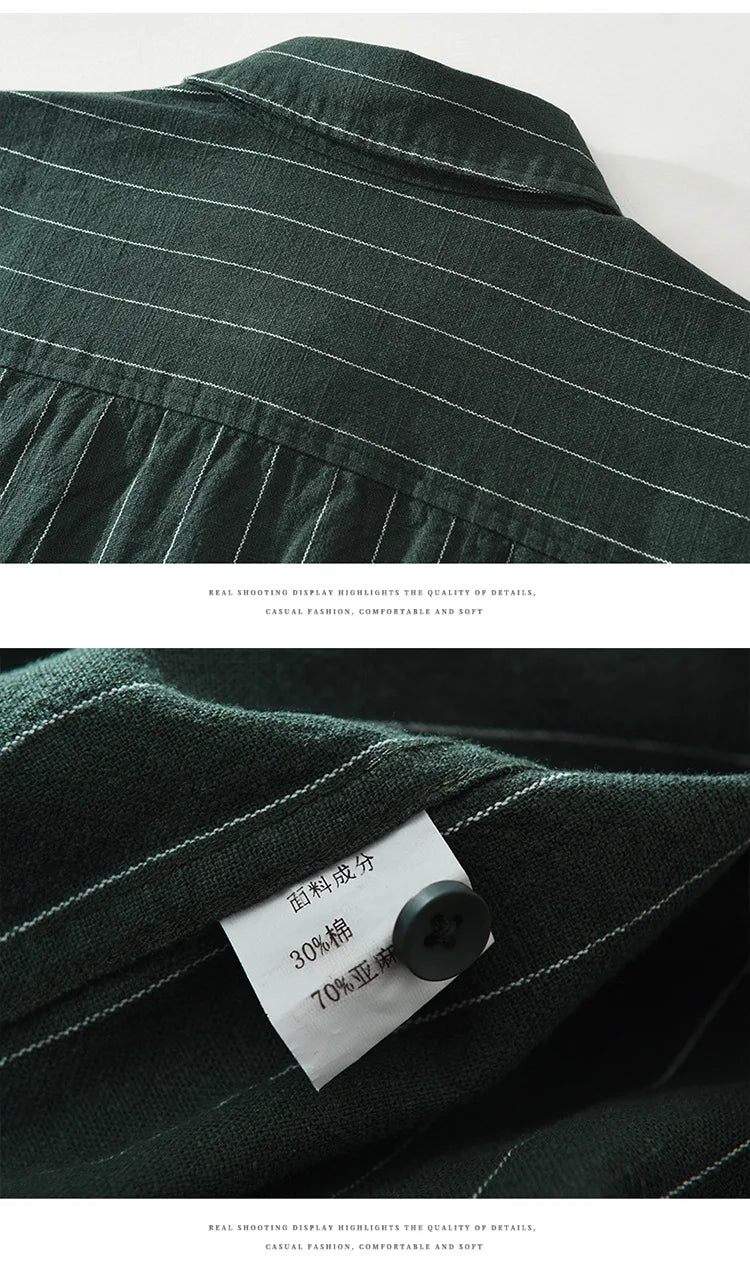 Striped 100% Linen Shirt – Modern Sophistication, Classic Comfort