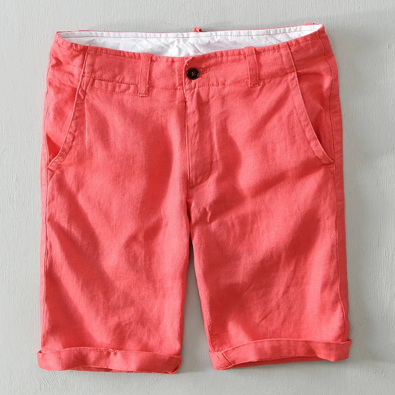 Men’s 100% Linen Shorts – Classic Beach Pants