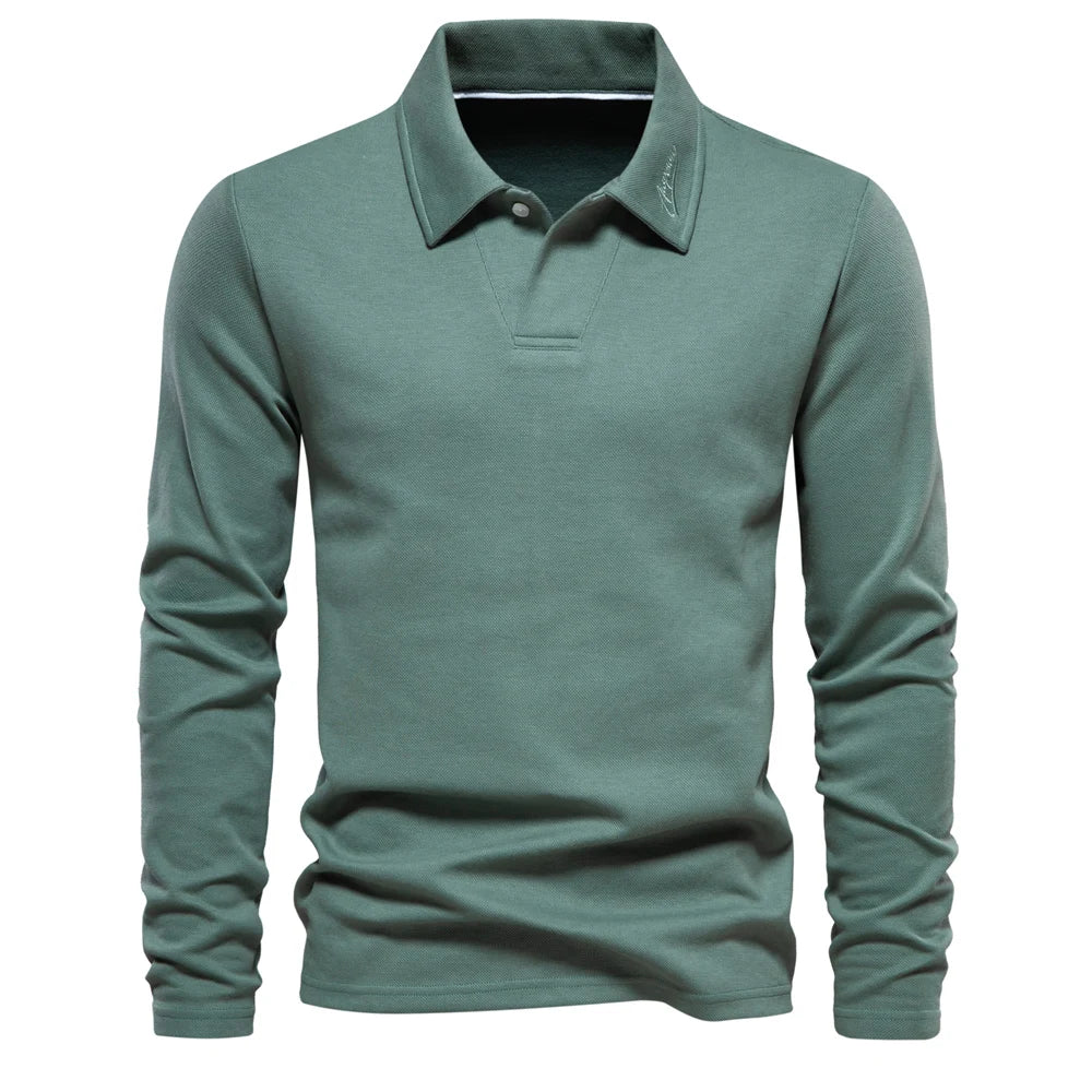 Embroidery Polo Shirt for Men Fashion Neck Turn Down Collar Social Polo Shirts Luxury Golf Shirt