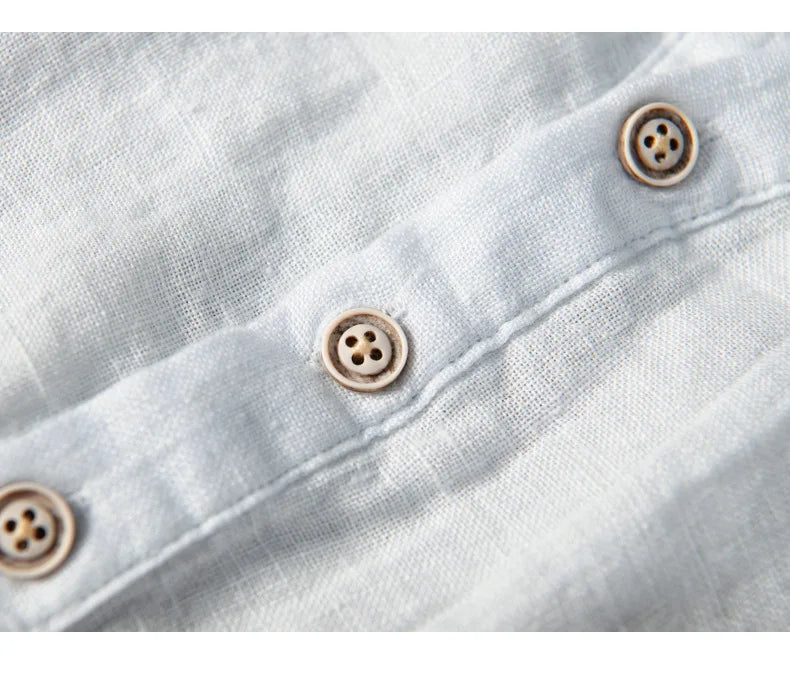Vintage Men's lightweight short-sleeved 100% linen shirt