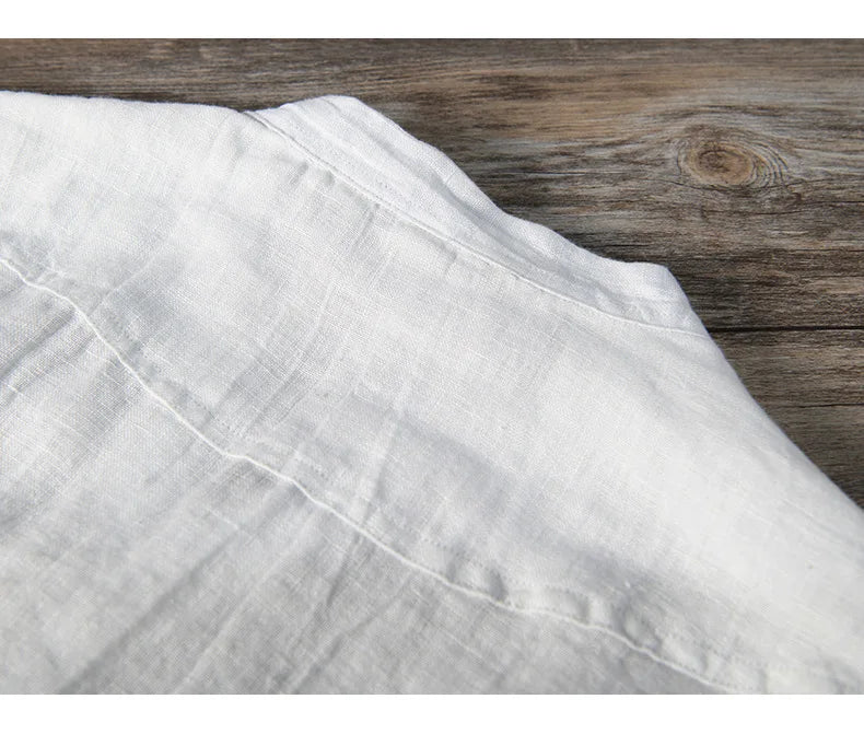 Vintage Men's lightweight short-sleeved 100% linen shirt