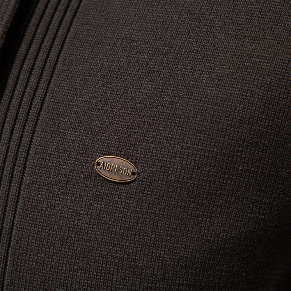 Cardigan in maglia di cotone da uomo – Classico maglione invernale aperto sul davanti per uno stile casual