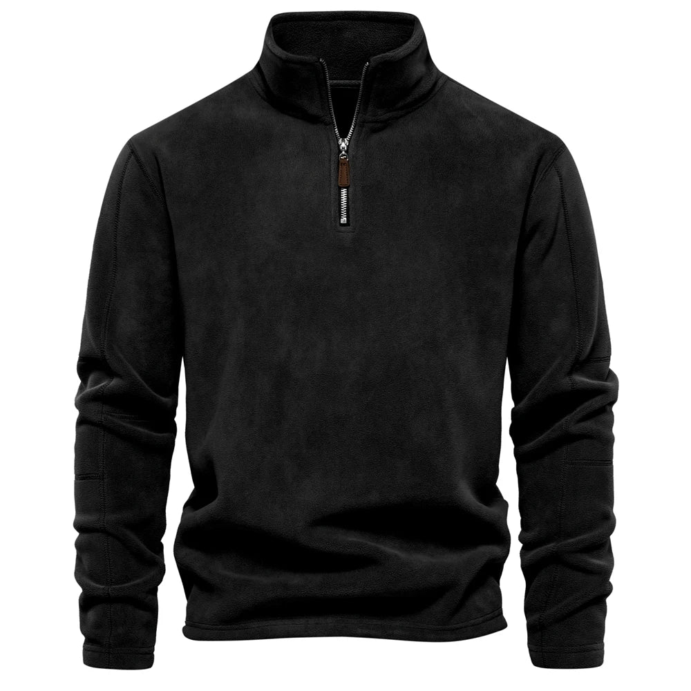Men’s Fleece Zip Pullover Jacket – Thick Warm Soft Shell, Premium Winter Wear