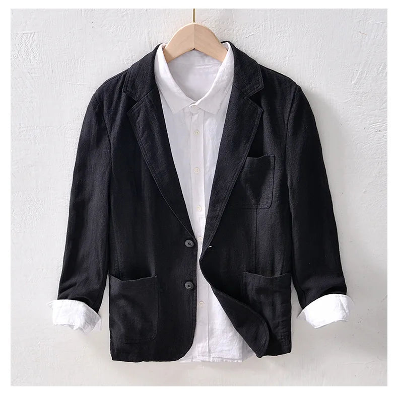 Blazer da uomo in lino e cotone – Stile casual vintage