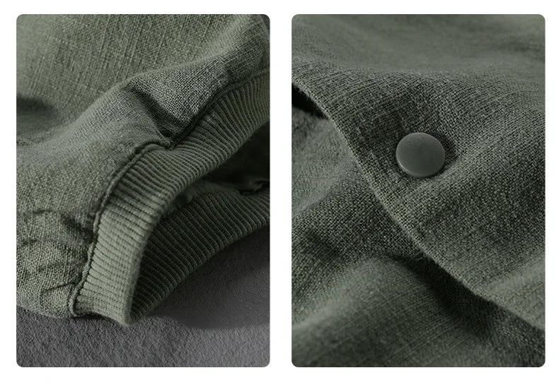 Giacca casual da uomo in cotone e lino – Capospalla leggero per primavera e autunno