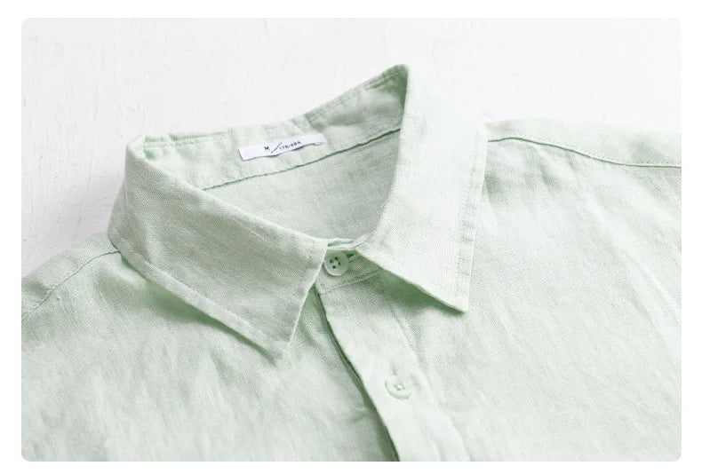 100% Linen Long-Sleeve Shirt – Refined Simplicity