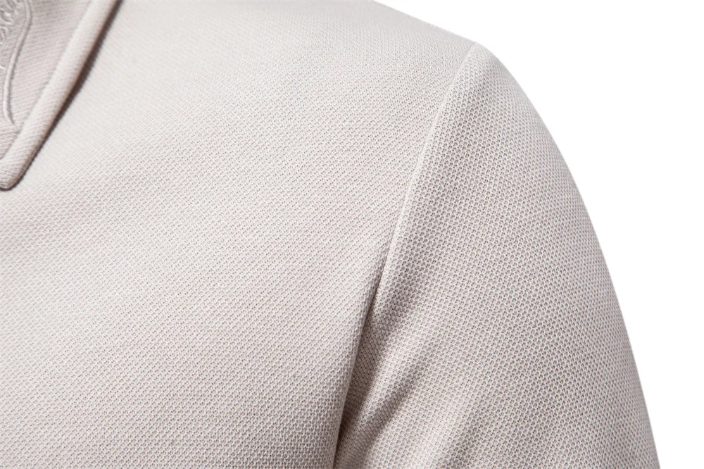 Embroidery Polo Shirt for Men Fashion Neck Turn Down Collar Social Polo Shirts Luxury Golf Shirt