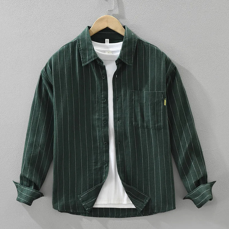 Striped 100% Linen Shirt – Modern Sophistication, Classic Comfort