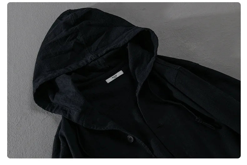Giacca con cappuccio in lino da uomo – Leggera, casual e confortevole