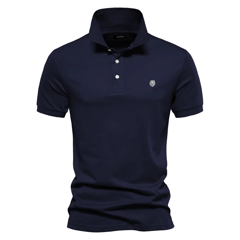 100% Cotton Embroidery Men's Polo New Summer Brand Social