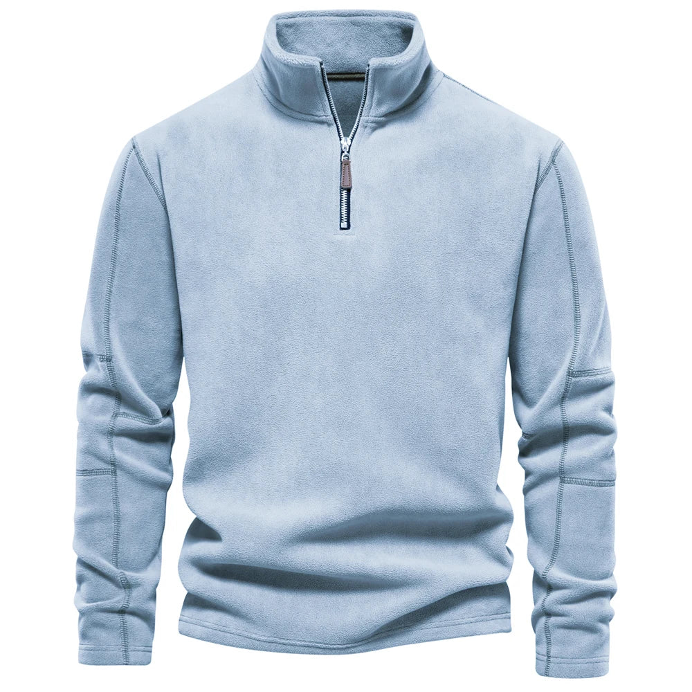 Men’s Fleece Zip Pullover Jacket – Thick Warm Soft Shell, Premium Winter Wear