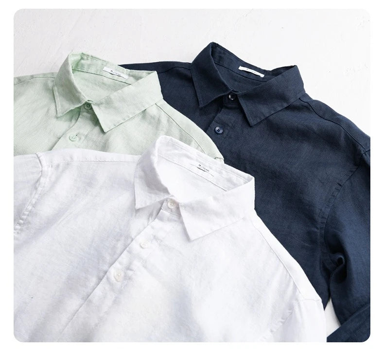 100% Linen Long-Sleeve Shirt – Refined Simplicity