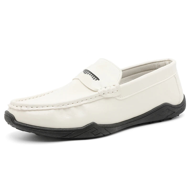 Designer Leather Slip-On Loafers Preppy Lightweight