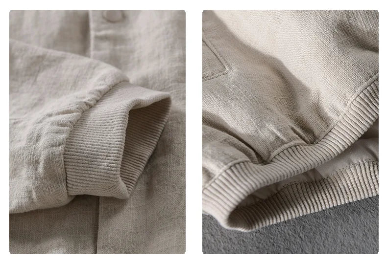 Giacca casual da uomo in cotone e lino – Capospalla leggero per primavera e autunno