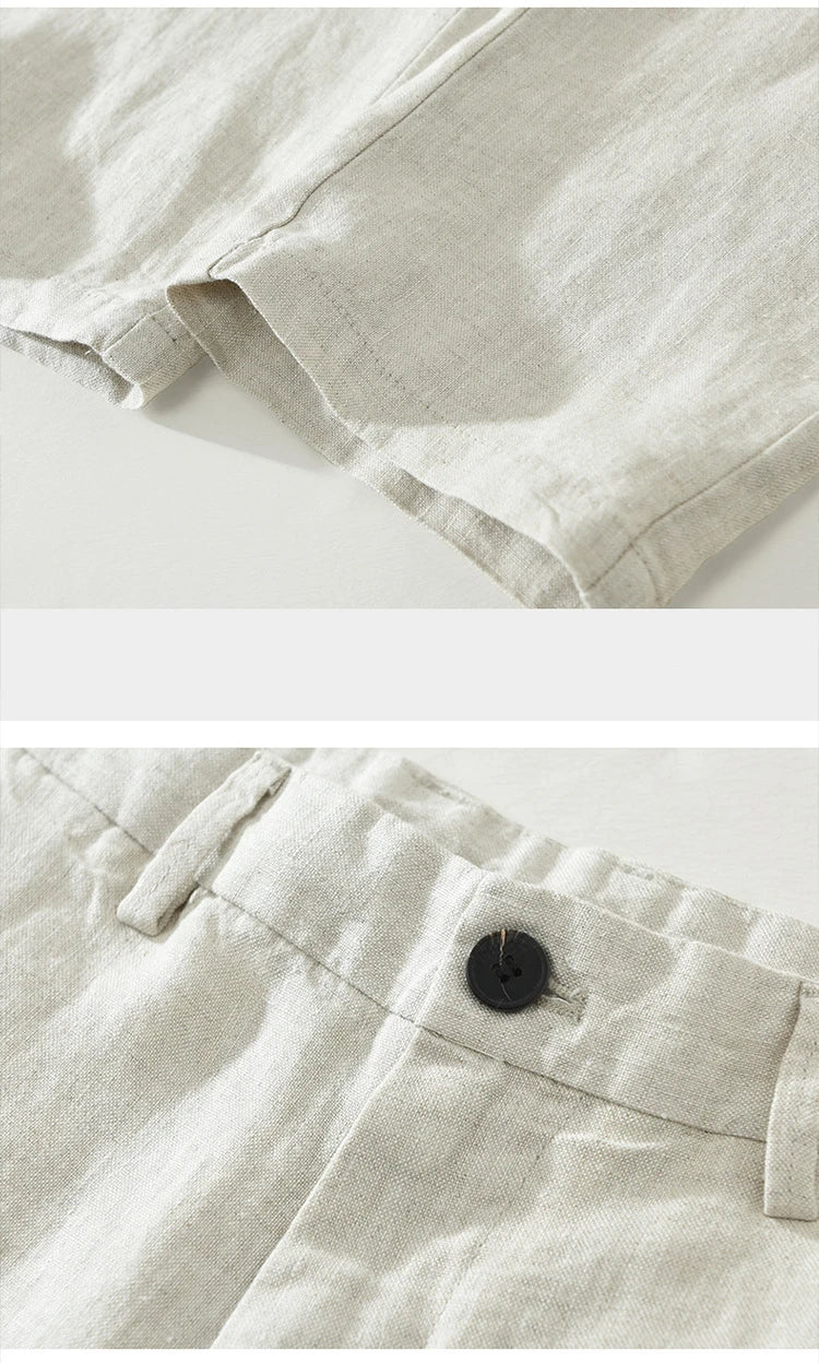Men’s 100% Linen Casual Pants – Men Thin Breathable Trousers Men Big Size