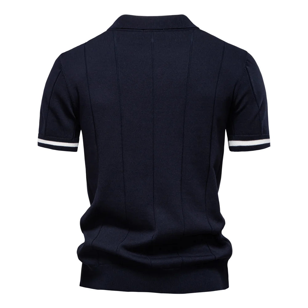 Men's zip-up athletic, formal, office sports polo shirt