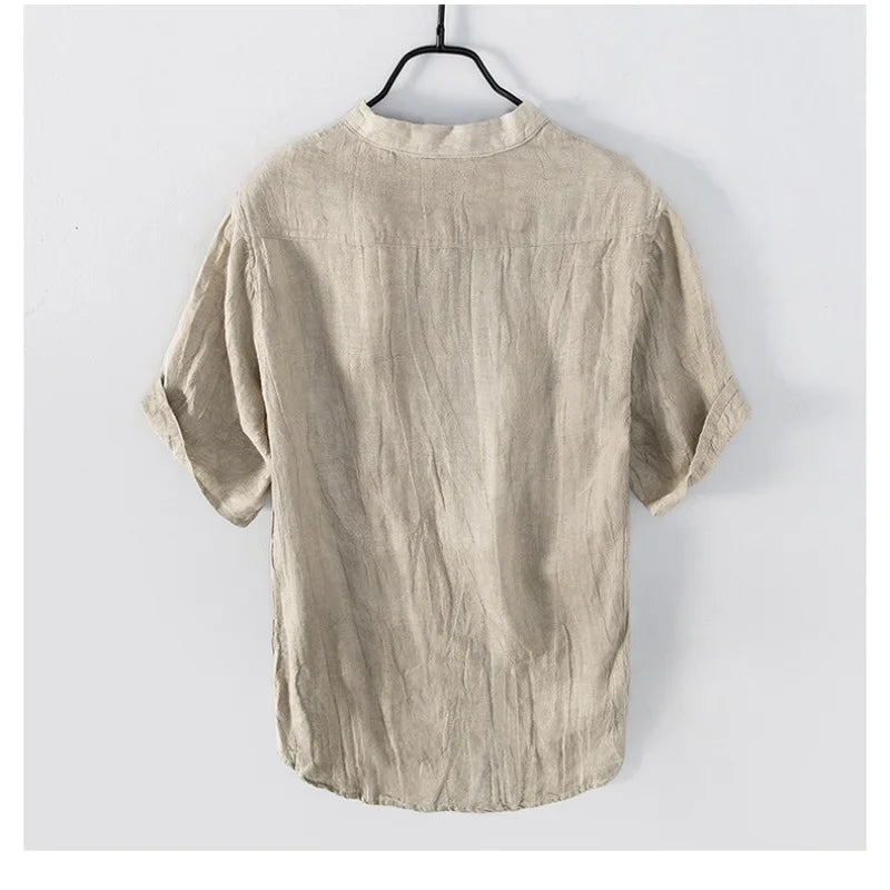 Vintage Men's lightweight short-sleeved 100% linen shirt