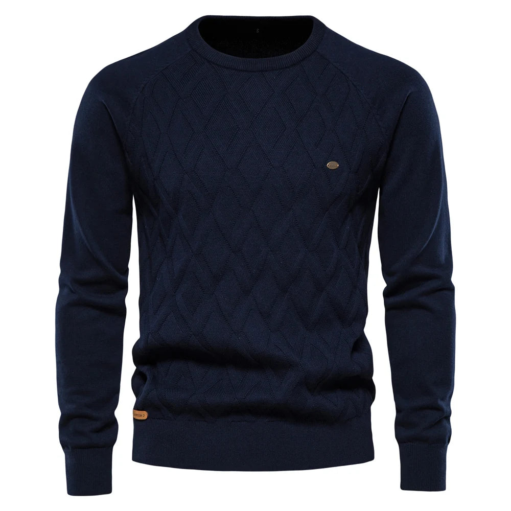 Maglione da uomo in maglia Argyle – Classico pullover invernale a maniche lunghe con scollo a V