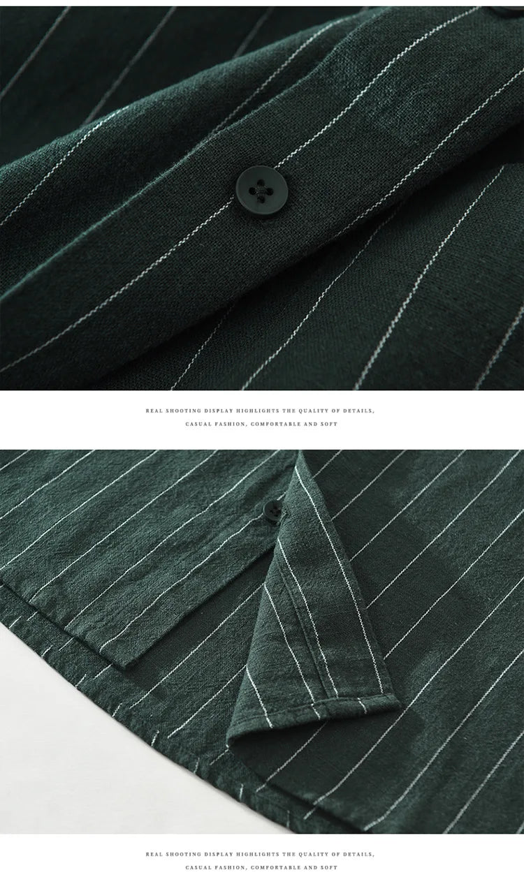 Striped 100% Linen Shirt – Modern Sophistication, Classic Comfort