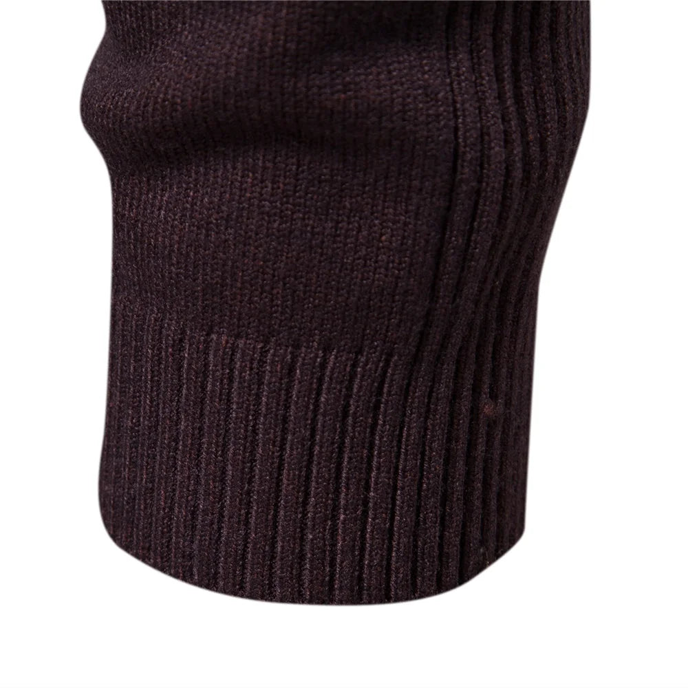 Men’s Classic Turtleneck Sweater – Slim Fit, Solid Color, Warm Winter Pullover