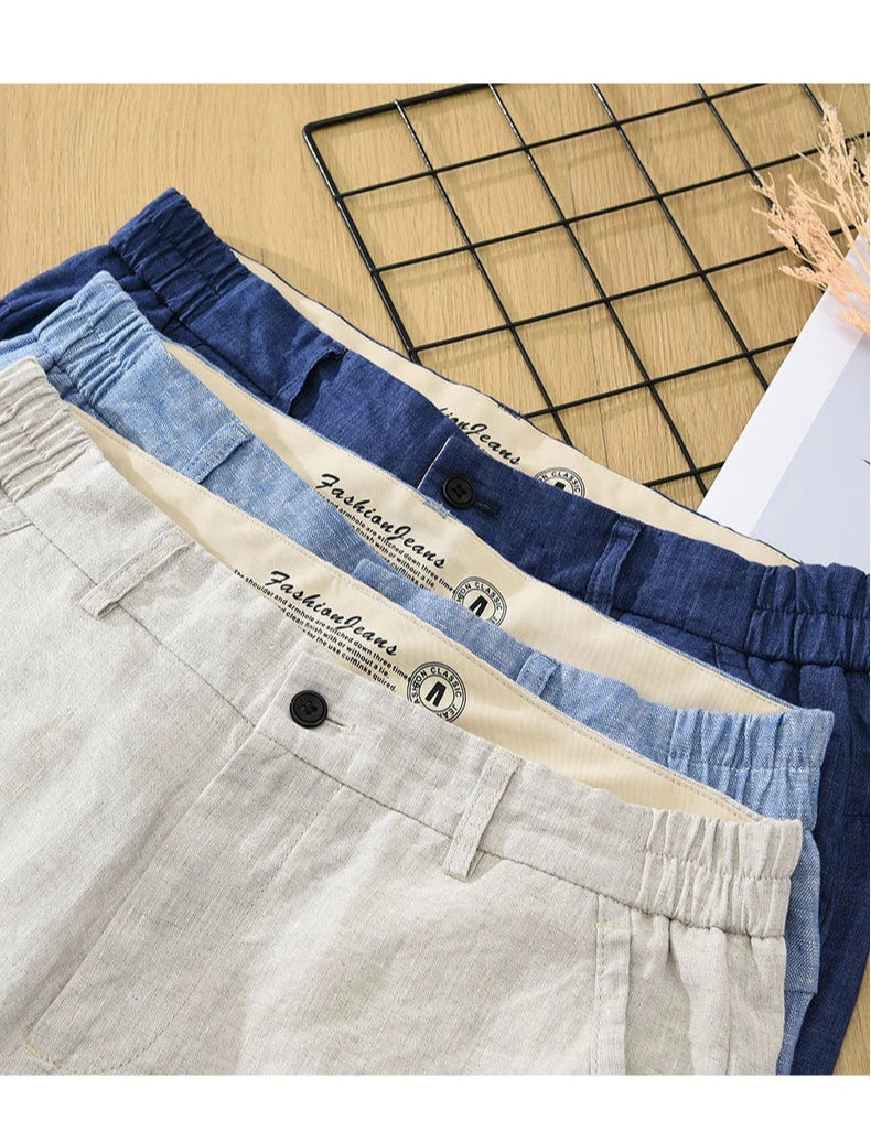 Simple Breathable 100% Linen Shorts - Clothing Straight Summer Pants