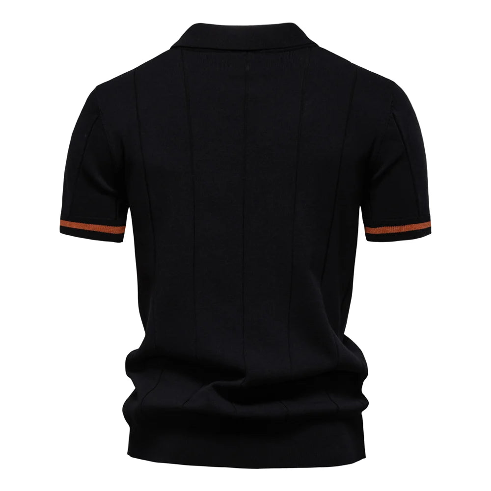 Men's zip-up athletic, formal, office sports polo shirt