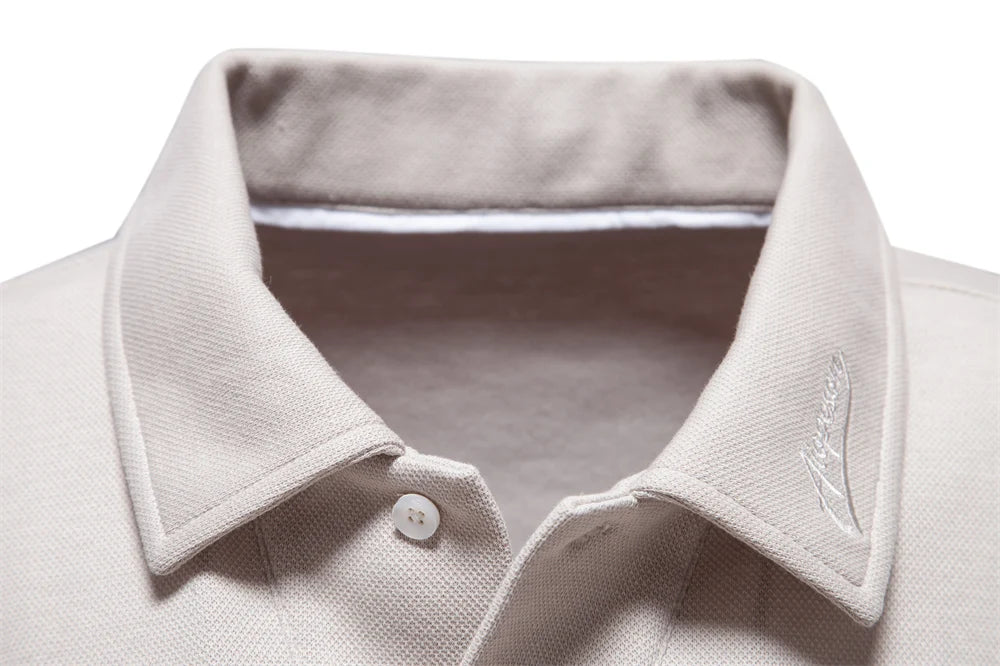 Embroidery Polo Shirt for Men Fashion Neck Turn Down Collar Social Polo Shirts Luxury Golf Shirt