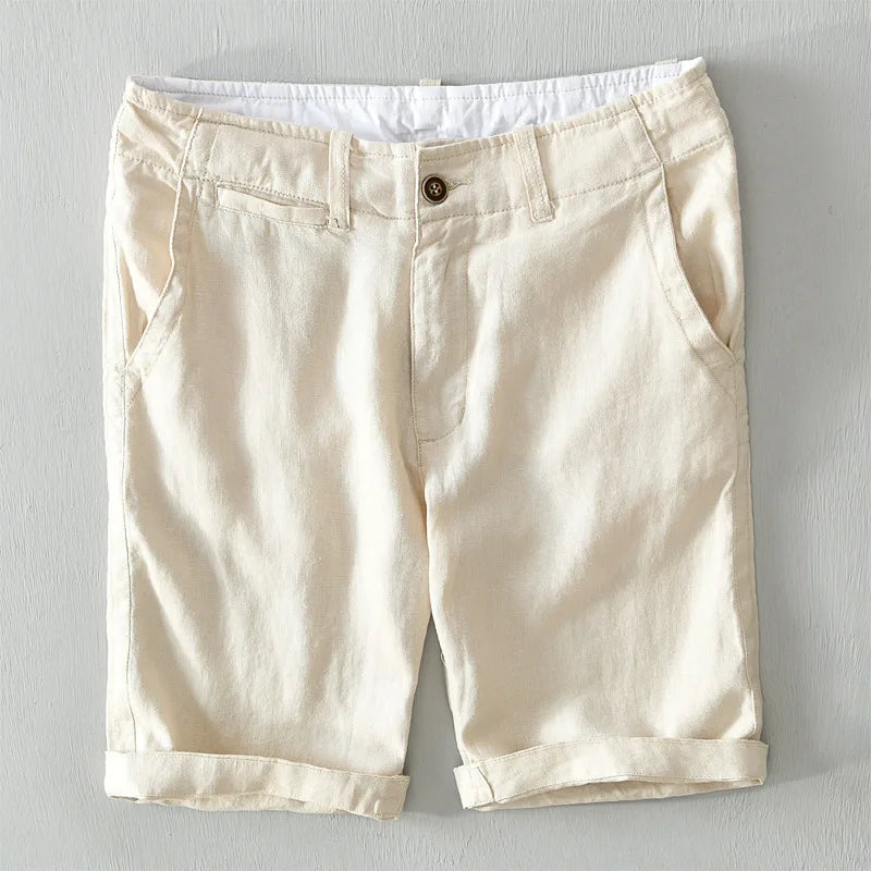 Men’s 100% Linen Shorts – Classic Beach Pants