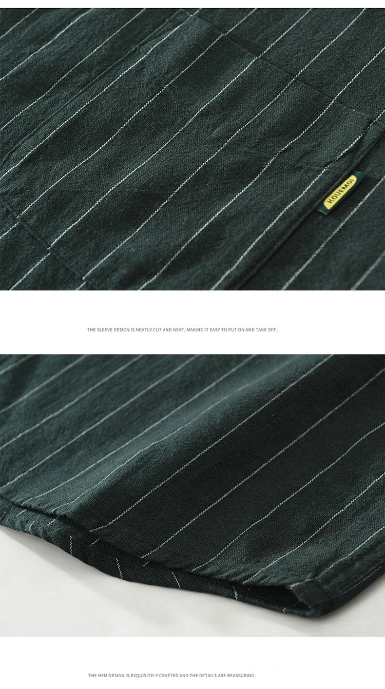 Striped 100% Linen Shirt – Modern Sophistication, Classic Comfort