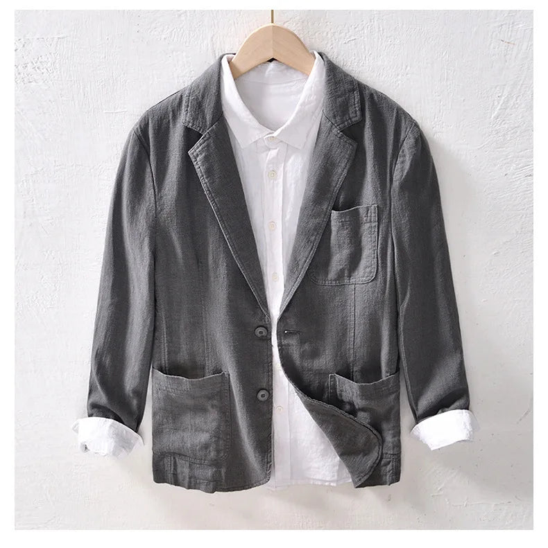 Blazer da uomo in lino e cotone – Stile casual vintage