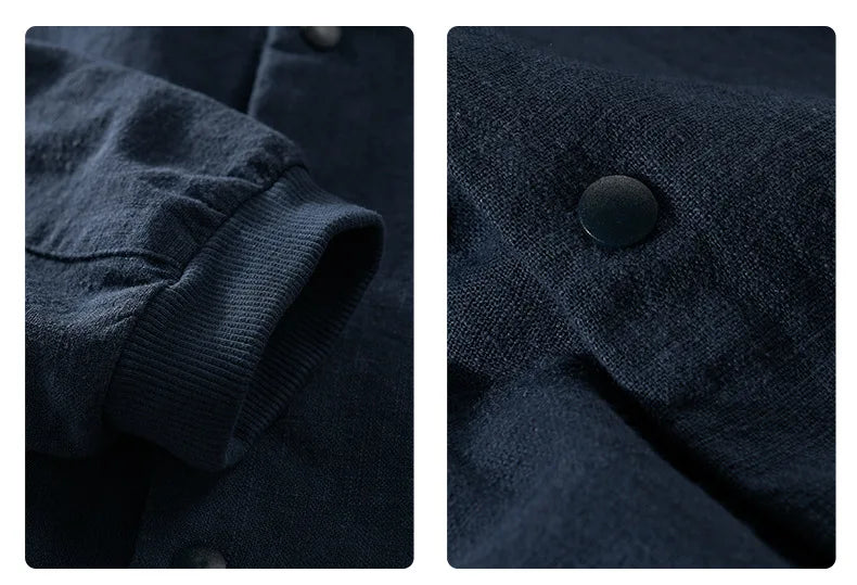 Giacca casual da uomo in cotone e lino – Capospalla leggero per primavera e autunno