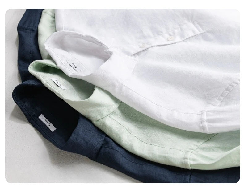 100% Linen Long-Sleeve Shirt – Refined Simplicity