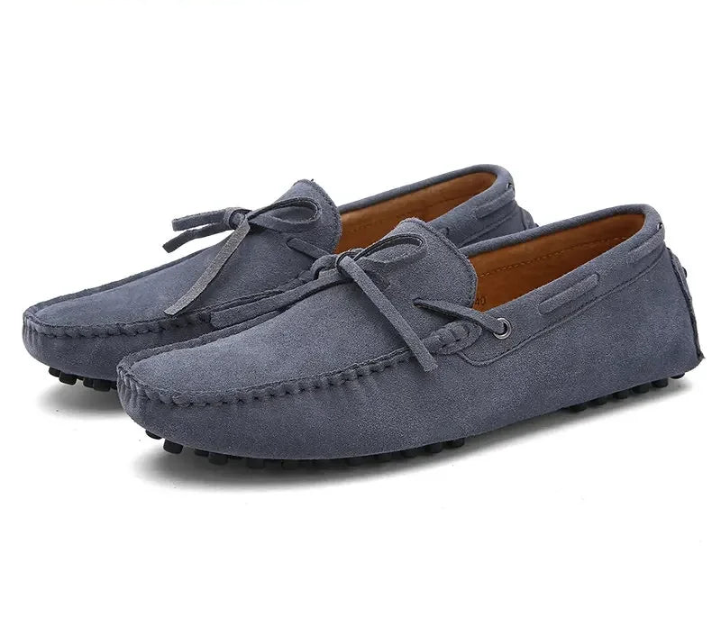 Mocassini da uomo in vera pelle verde – traspiranti, casual, slip-on