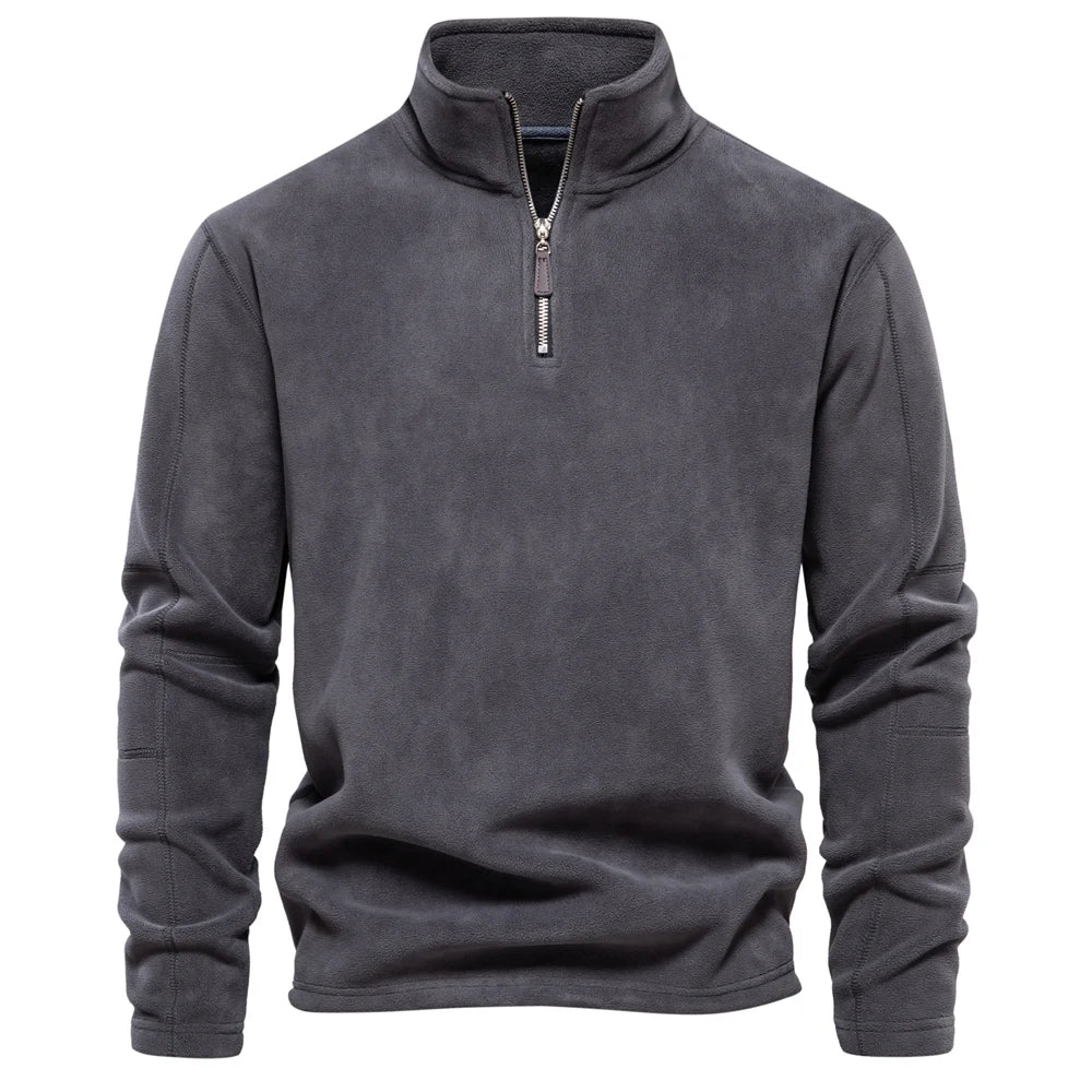 Men’s Fleece Zip Pullover Jacket – Thick Warm Soft Shell, Premium Winter Wear