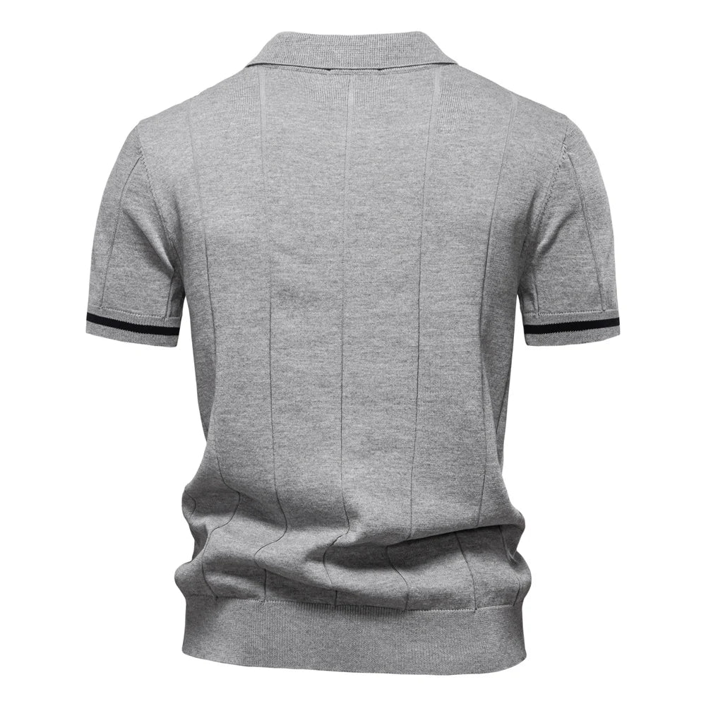 Men's zip-up athletic, formal, office sports polo shirt
