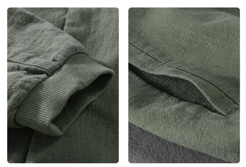 Giacca casual da uomo in cotone e lino – Capospalla leggero per primavera e autunno