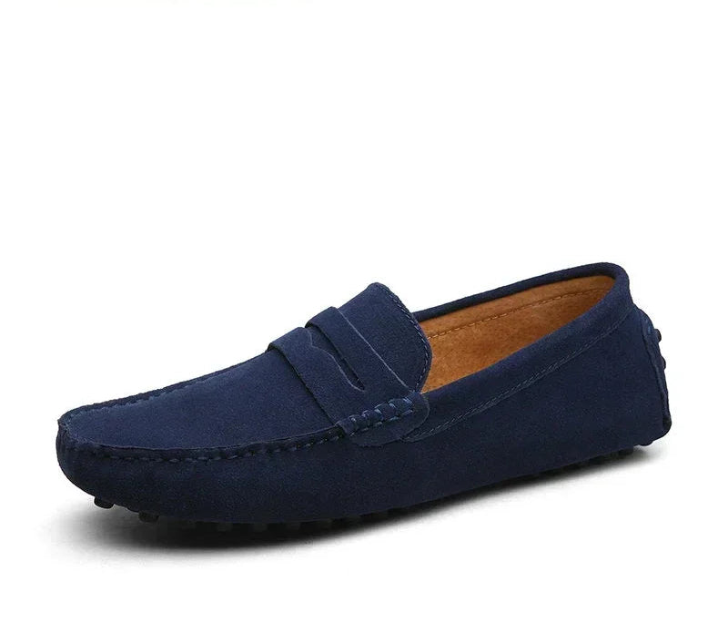 Navy Suede Loafers – Old Money Elegance