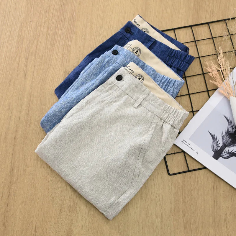 Simple Breathable 100% Linen Shorts - Clothing Straight Summer Pants