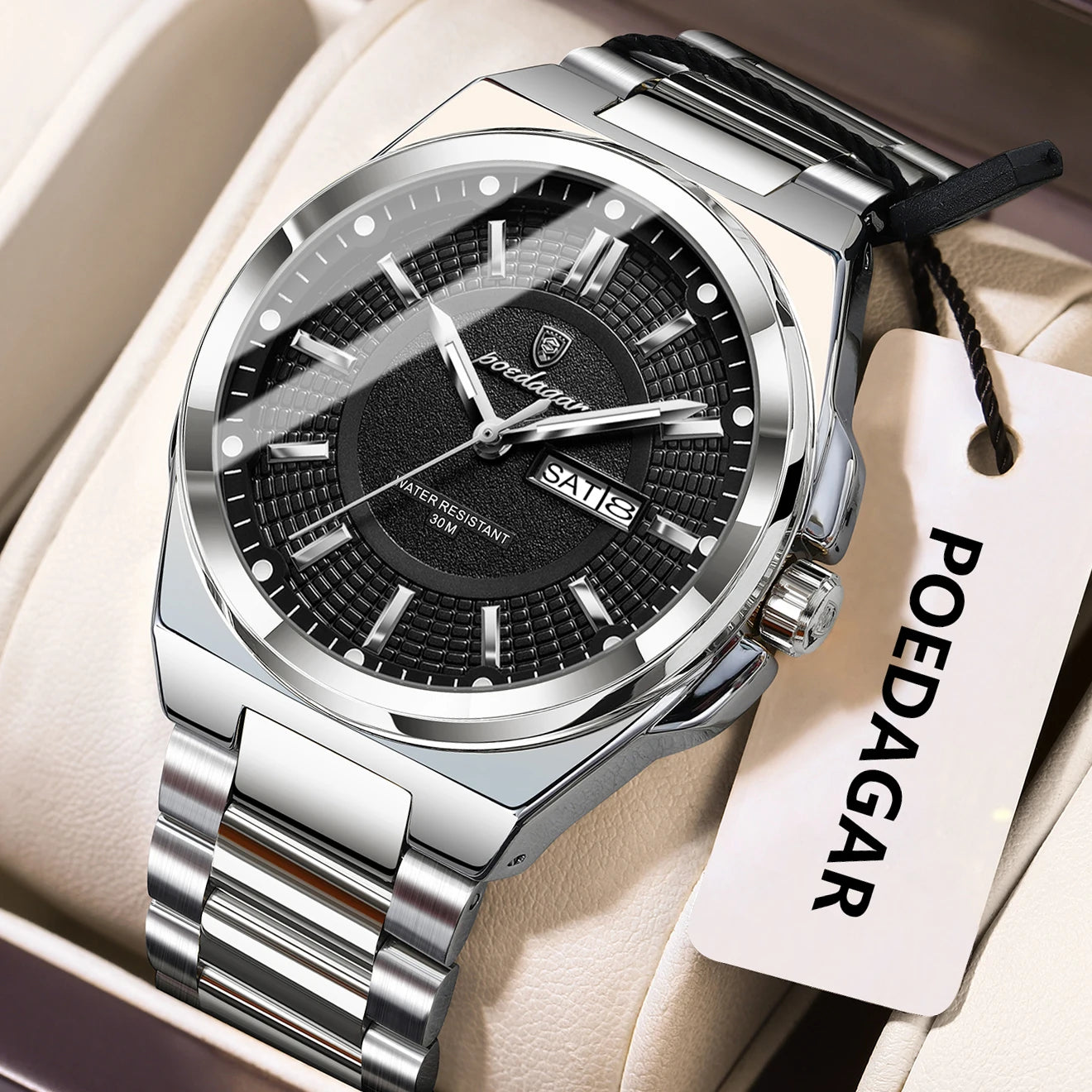 Original Men Clock Quartz ,Date ,Week Luxury Man Waterproof