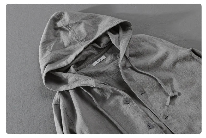 Giacca con cappuccio in lino da uomo – Leggera, casual e confortevole