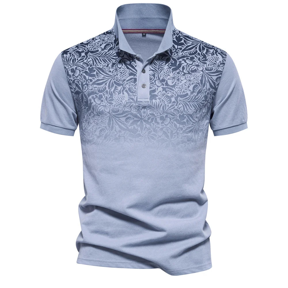 Men's Short Sleeve Polo Shirt, Gradient Printed, Summer Fashion, New Design