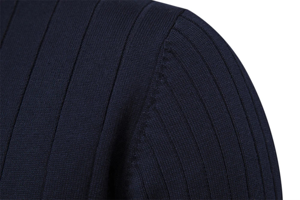 Men’s Half-Zip Cotton Sweater – Mock Neck Knit Pullover, Autumn/Winter Edition