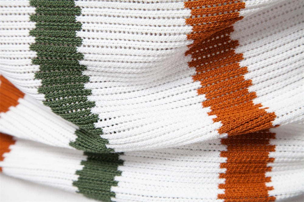 Men's Ribbed Knit Polo High quality Male Polo Shirt